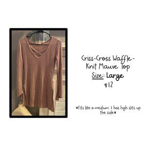 Criss-Cross Waffle Knit Top